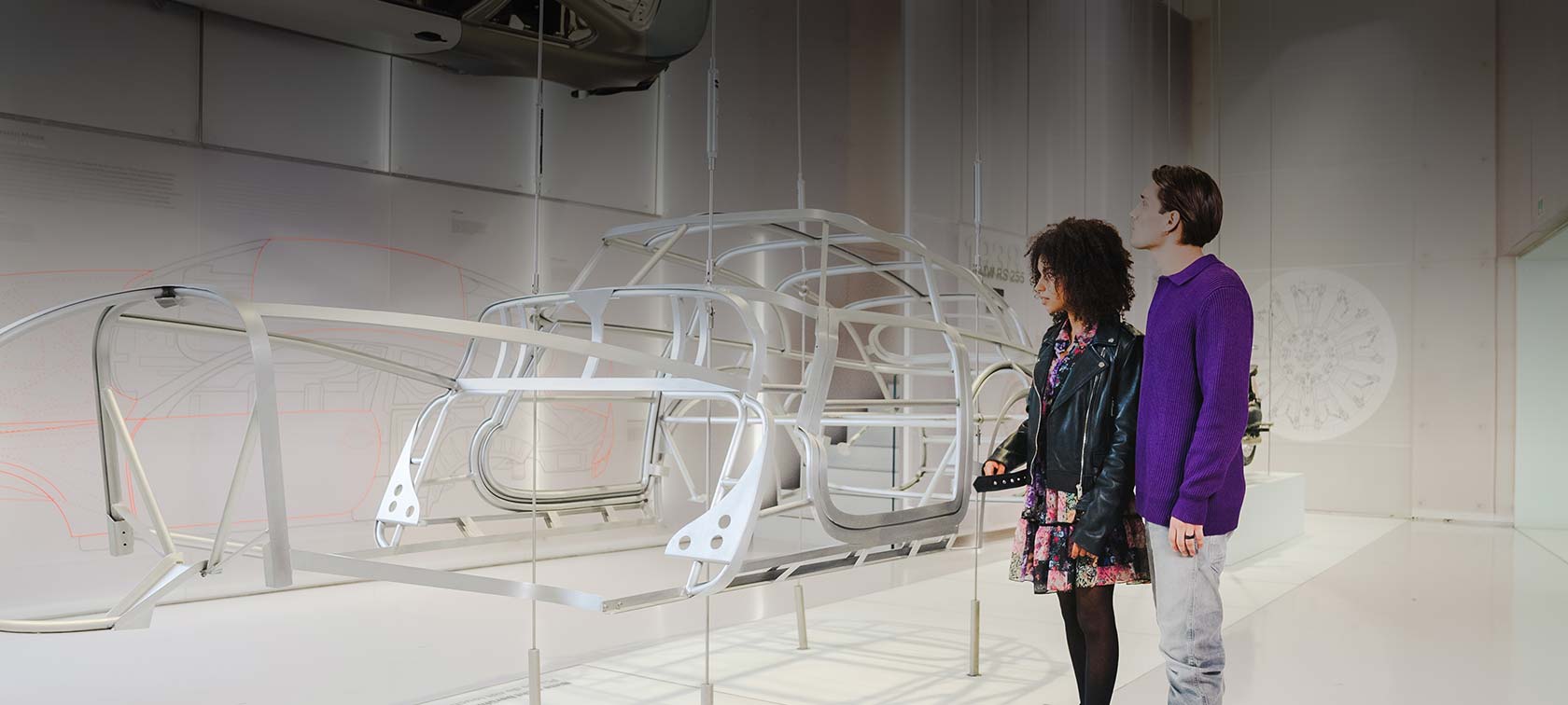 Exhibition of various engines over the decades in the BMW Museum