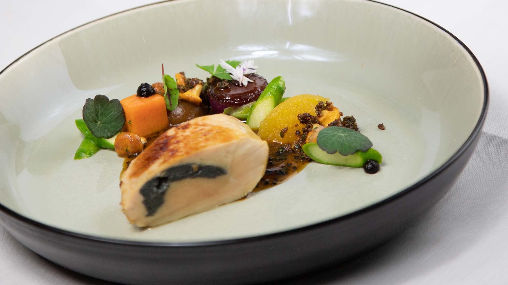 fine dish with chicken breast and vegetables fine dish with chicken breast and vegetables