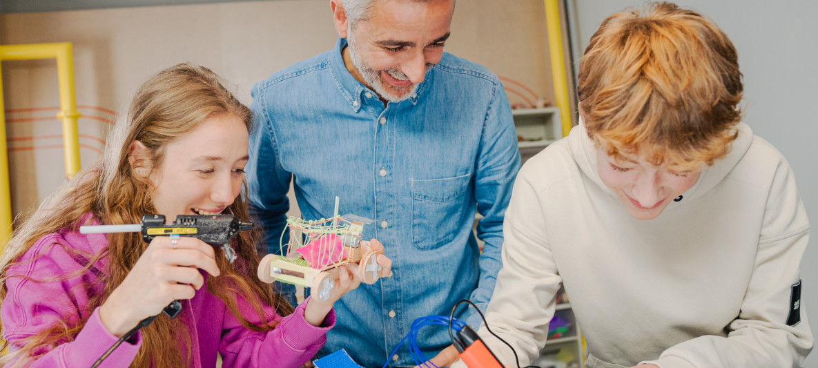 BMW Welt Family Family crafts model cars in a BMW Welt family workshop