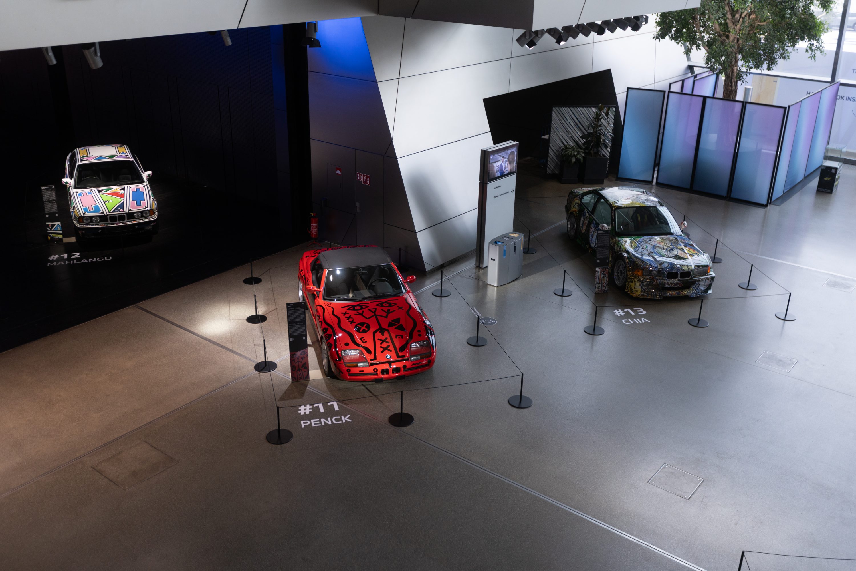 BMW Z1, BMWM3 GTR and BMW 525i Art Cars by the artists A.R. Penck, Sandro Chia and Esther Mahlangu.